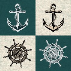 anchor wheel illustration vector art N2