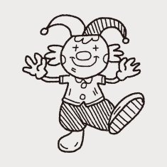 clown doodle drawing N125