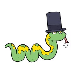 cartoon snake in top hat N4
