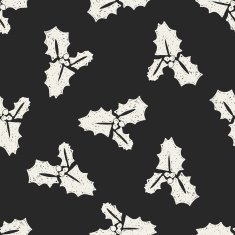 poinsettia doodle seamless pattern background N4