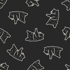 polar bear doodle seamless pattern background N3