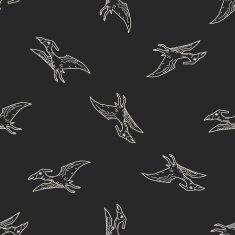 Pterodactyl dinosaur doodle seamless pattern background N3