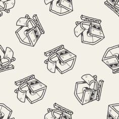 sleigh doodle seamless pattern background N6