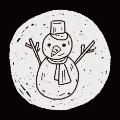 snowman doodle drawing N10