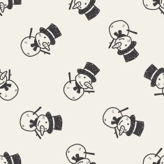 snowman doodle seamless pattern background N3