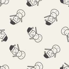 snowman doodle seamless pattern background N4