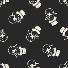 snowman doodle seamless pattern background N5