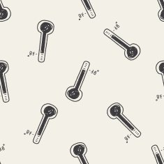 Thermometer doodle seamless pattern background N6