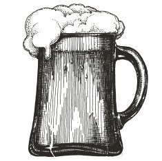 mug of beer on white background