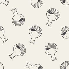 Doodle Test tube seamless pattern background N19