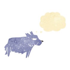 cartoon terrier with thought bubble N11