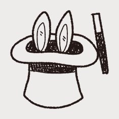 magic rabbit doodle drawing N20