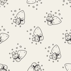 snowman doodle seamless pattern background N6