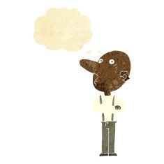 cartoon old man with folded arms thought bubble N11
