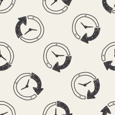 time doodle seamless pattern background N32