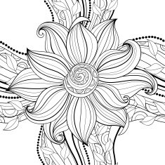 Vector Seamless Monochrome Floral Pattern N227