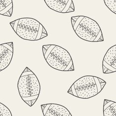 football doodle drawing seamless pattern background N3