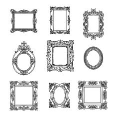 Vector hand drawn picture frames set Sketch collection