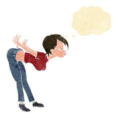 cartoon sexy woman with thought bubble N19