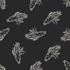 Ginseng doodle seamless pattern background N2