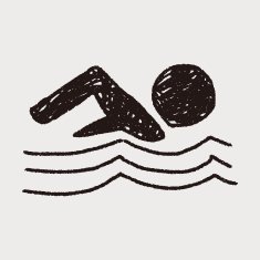 swimmer doodle drawing N9