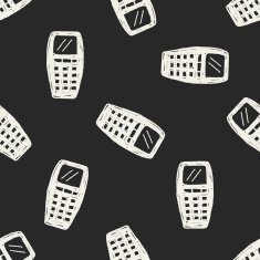 Doodle Cell phone seamless pattern background