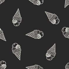 Doodle Icecream seamless pattern background N3
