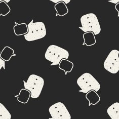 Doodle Dialog seamless pattern background N5