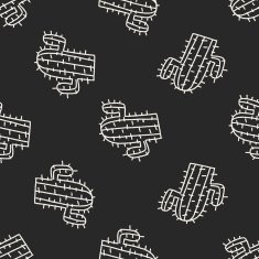 doodle cactus seamless pattern background N2