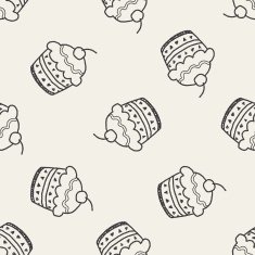 doodle cake seamless pattern background N43