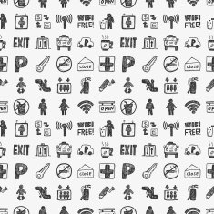 seamless doodle public sign pattern N2