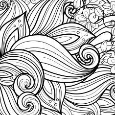 Vector Seamless Monochrome Floral Background N3