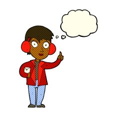 cartoon air force woman with thought bubble N10