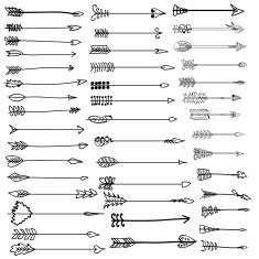 Hand drawn vector arrows collection Doodle ethnic indian