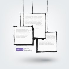 Vector design element Hand drawn banners on white background N2