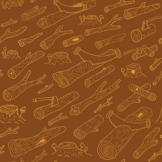 Seamless pattern with logs Wood Vector