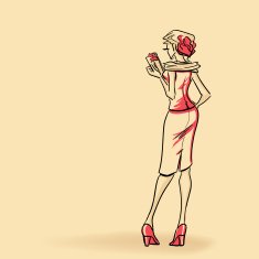 Elegant lady with clutch