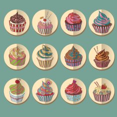Cupcake colorful icon N2