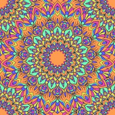 bright blended hand-drawing ornamental floral abstract seamless background