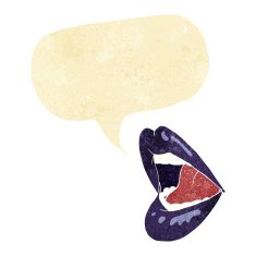 cartoon open mouth with speech bubble N13