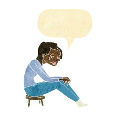 cartoon crying woman with speech bubble N11