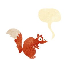funny startled squirrel cartoon with speech bubble N10