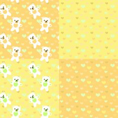 Baby bears seamless pastel patterns set