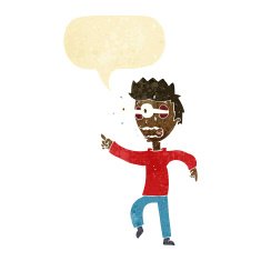 cartoon man with popping out eyes speech bubble N35