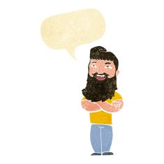 cartoon proud man with speech bubble N35
