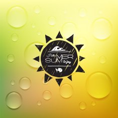 Retro summer label doodle sketch style vintage calligraphic design card N5