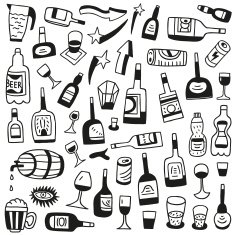 Alcohol bottles - doodles N2