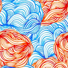 Watercolor doodles pattern