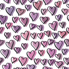 Seamless pattern with valentine hearts