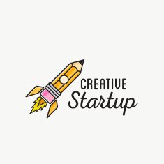 Creative Startup Rocket Abstract Vector Logo Template or Label Badge